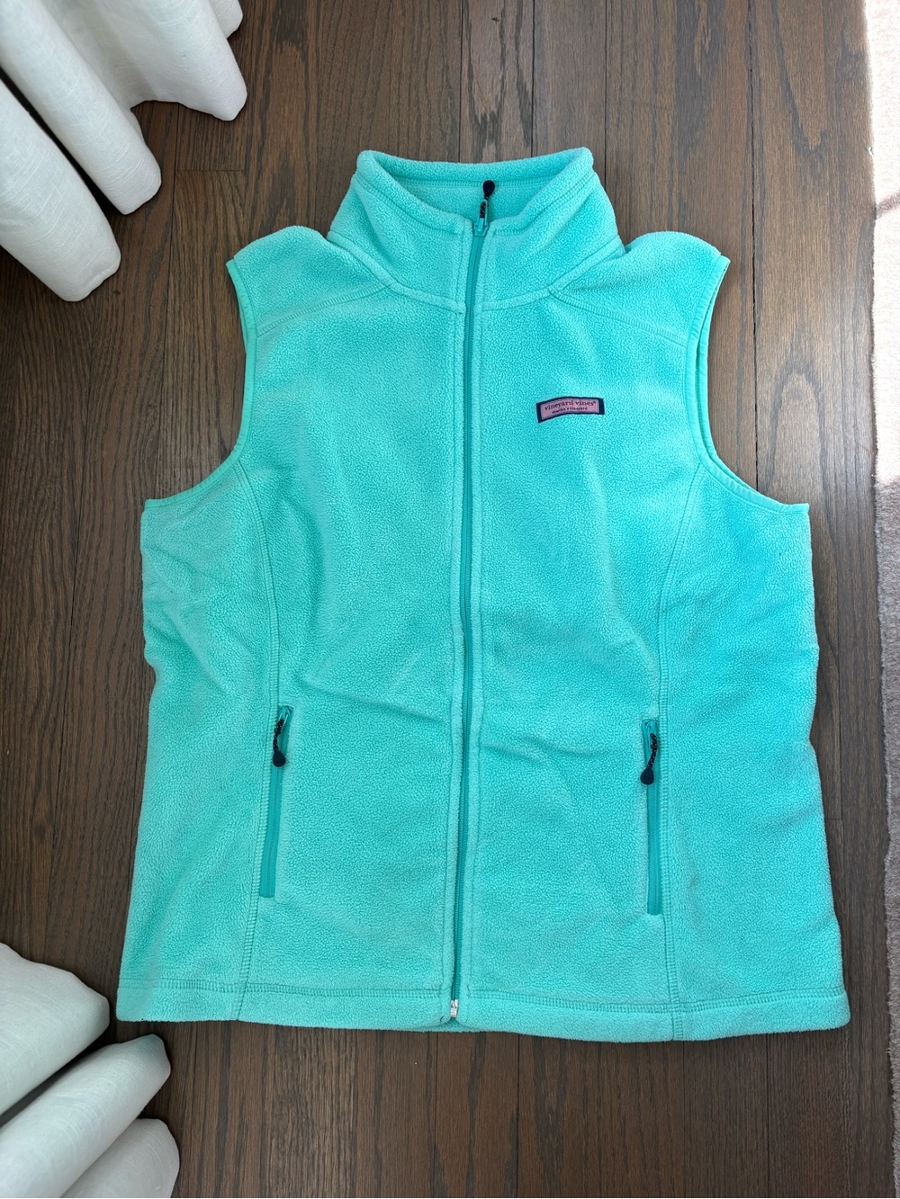 Vineyard Vines Girls' Aqua Teal Fleece Vest